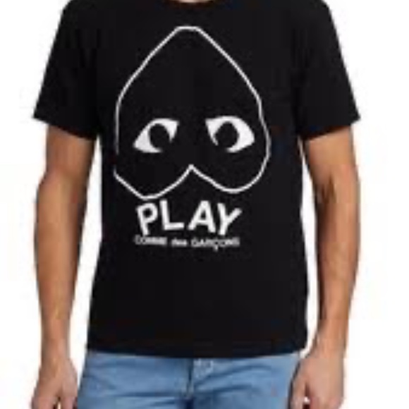Comme des Garçons PLAY Black Graphic Logo Tee Made in Japan Size L - Picture 3 of 10